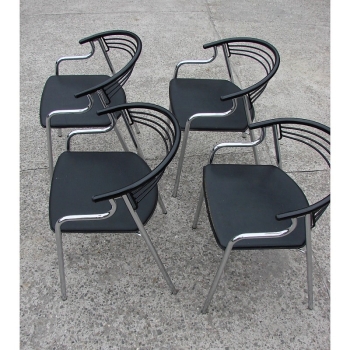 Krzesło vintage z lat 80 – siedzisko ze skóry naturalnej